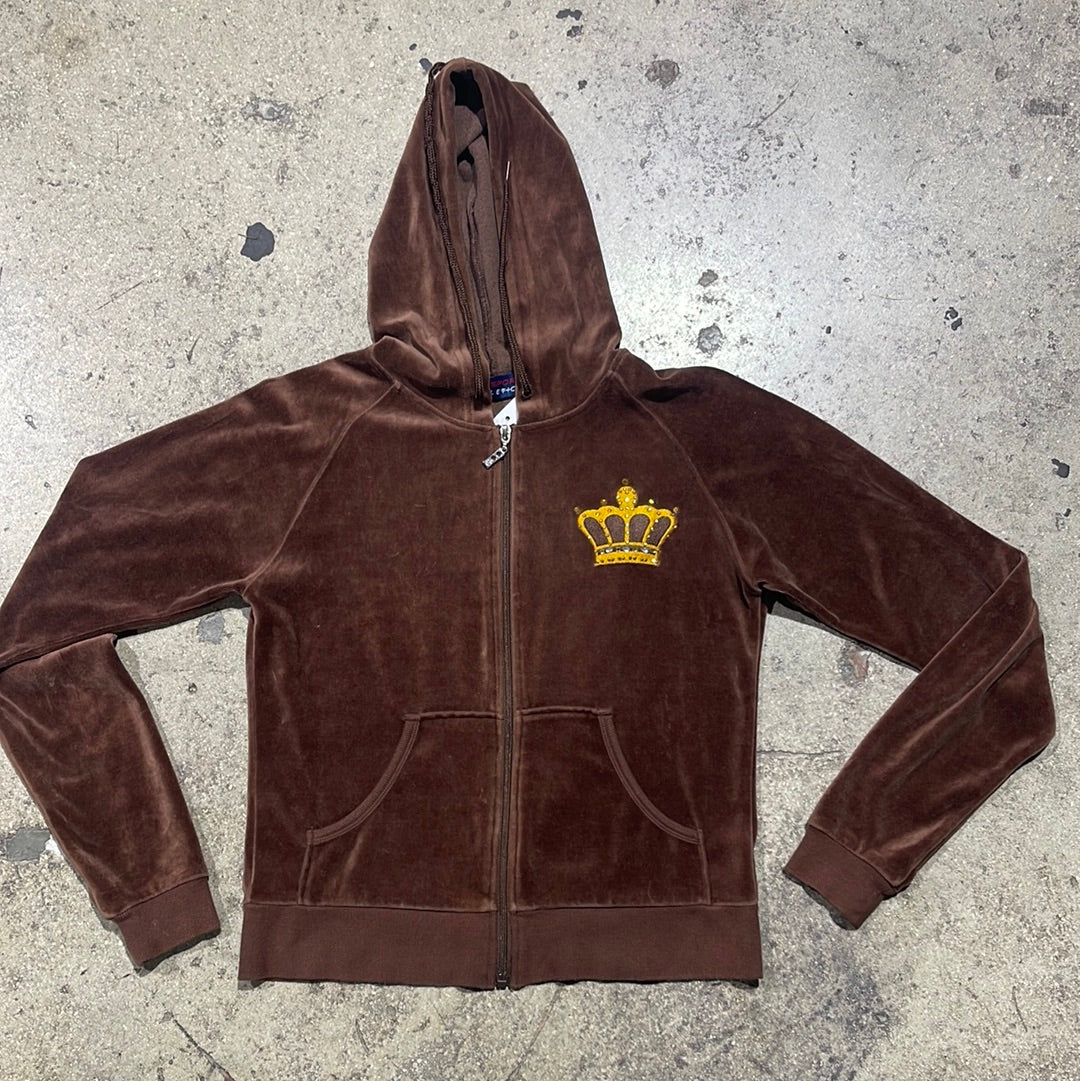 Women's Ragsport Athletics Crown Zip Up Hoodie - Brown Size Small