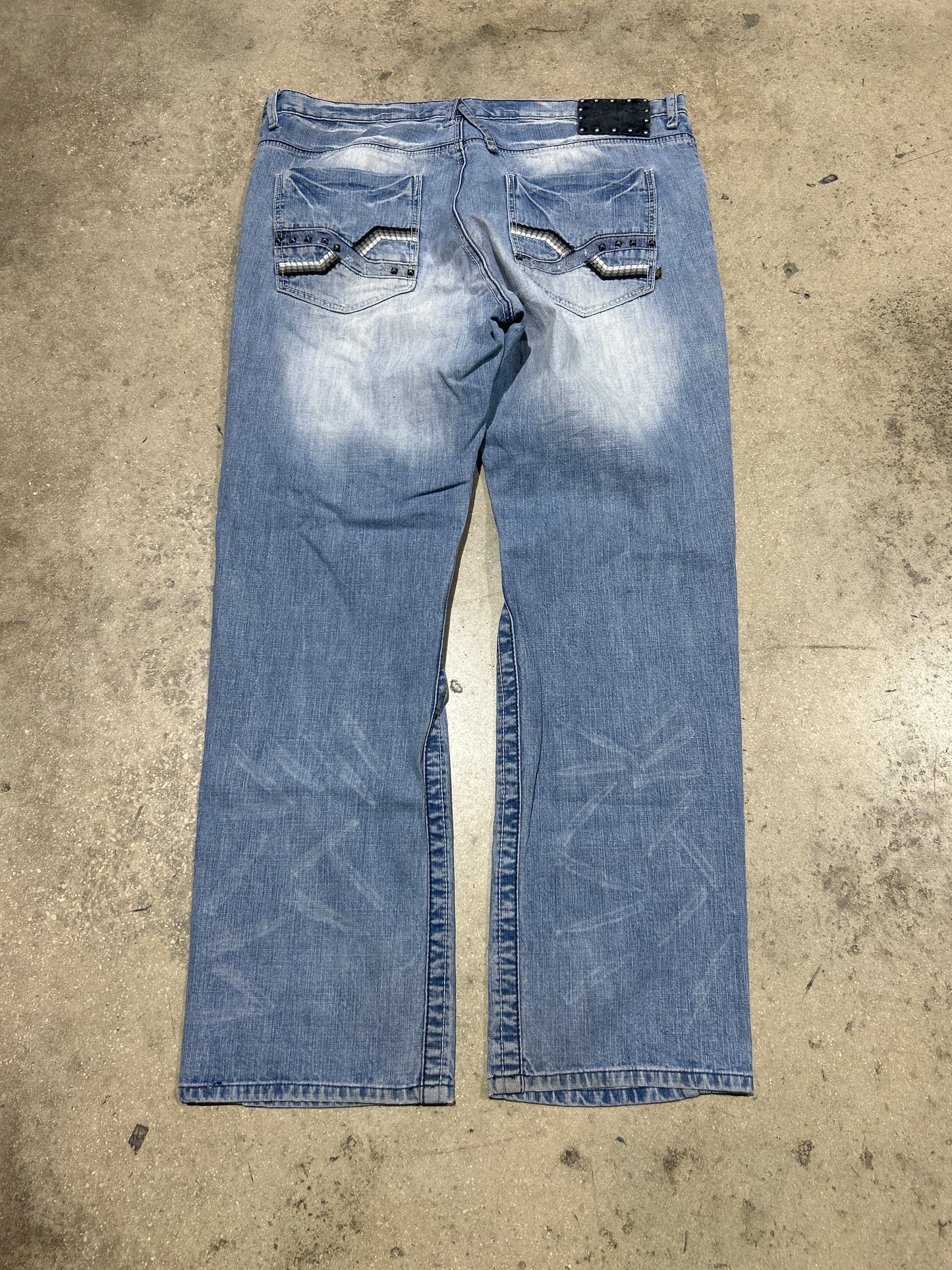 Akademkis Light Wash Studded Jeans - Blue Size 42