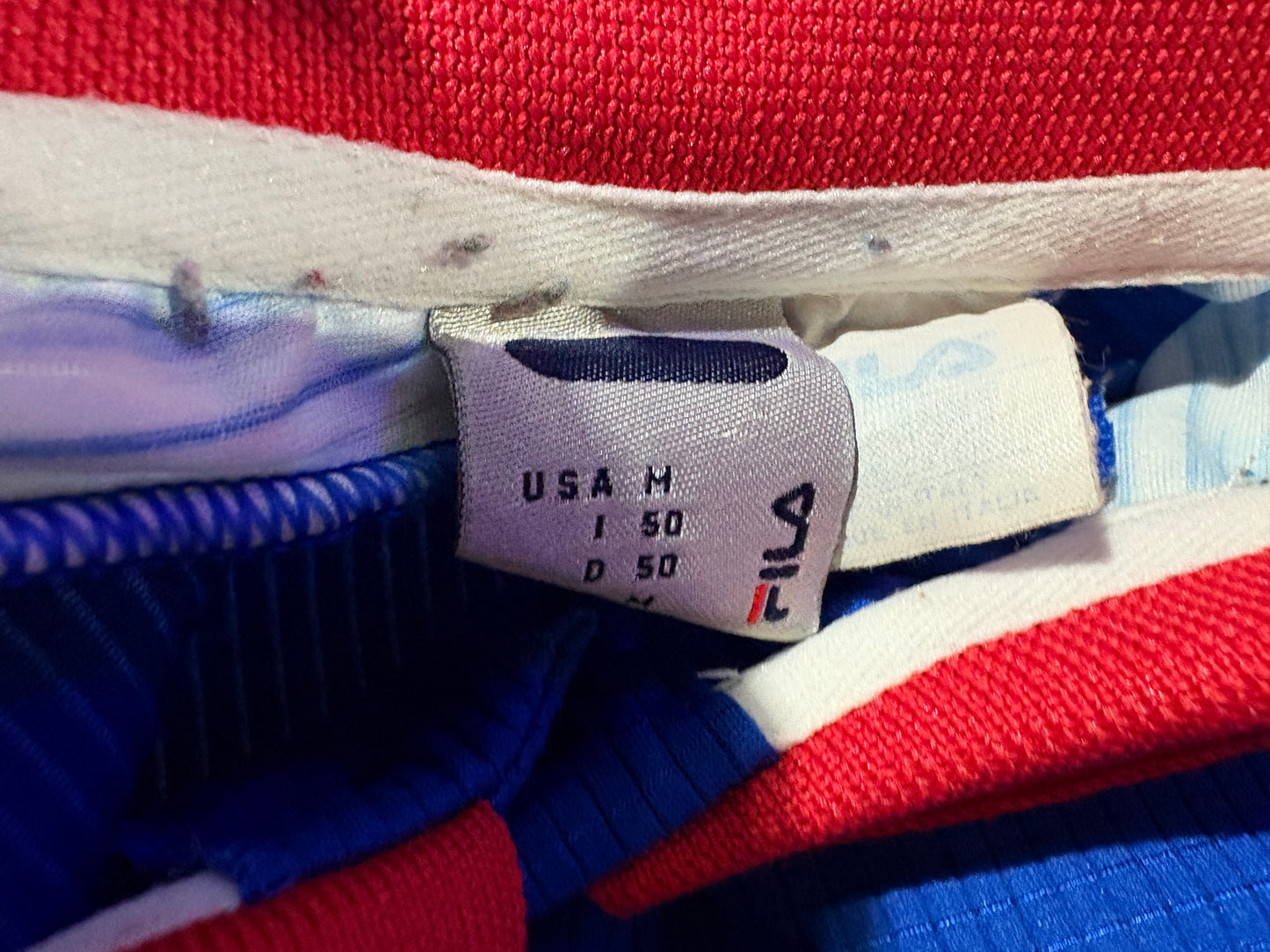 90s Fila Design Blank Soccer Jersey - Blue Size Medium