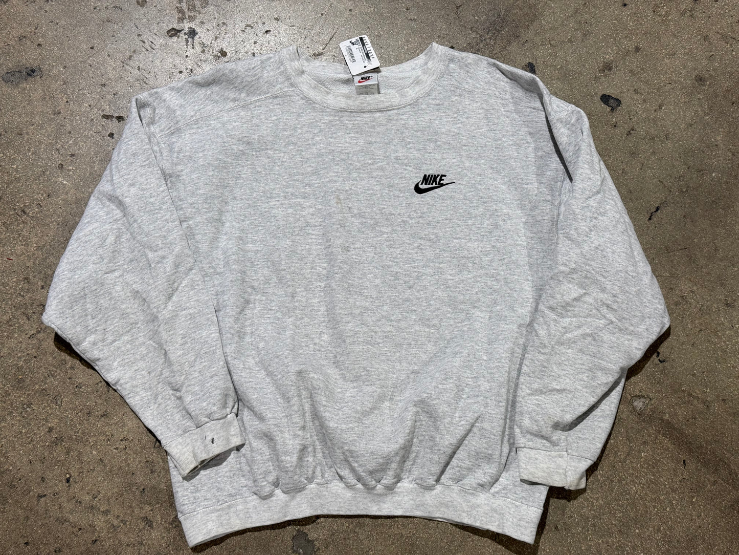 90s Nike Name&Swoosh Crewneck - Ash Grey Size XL