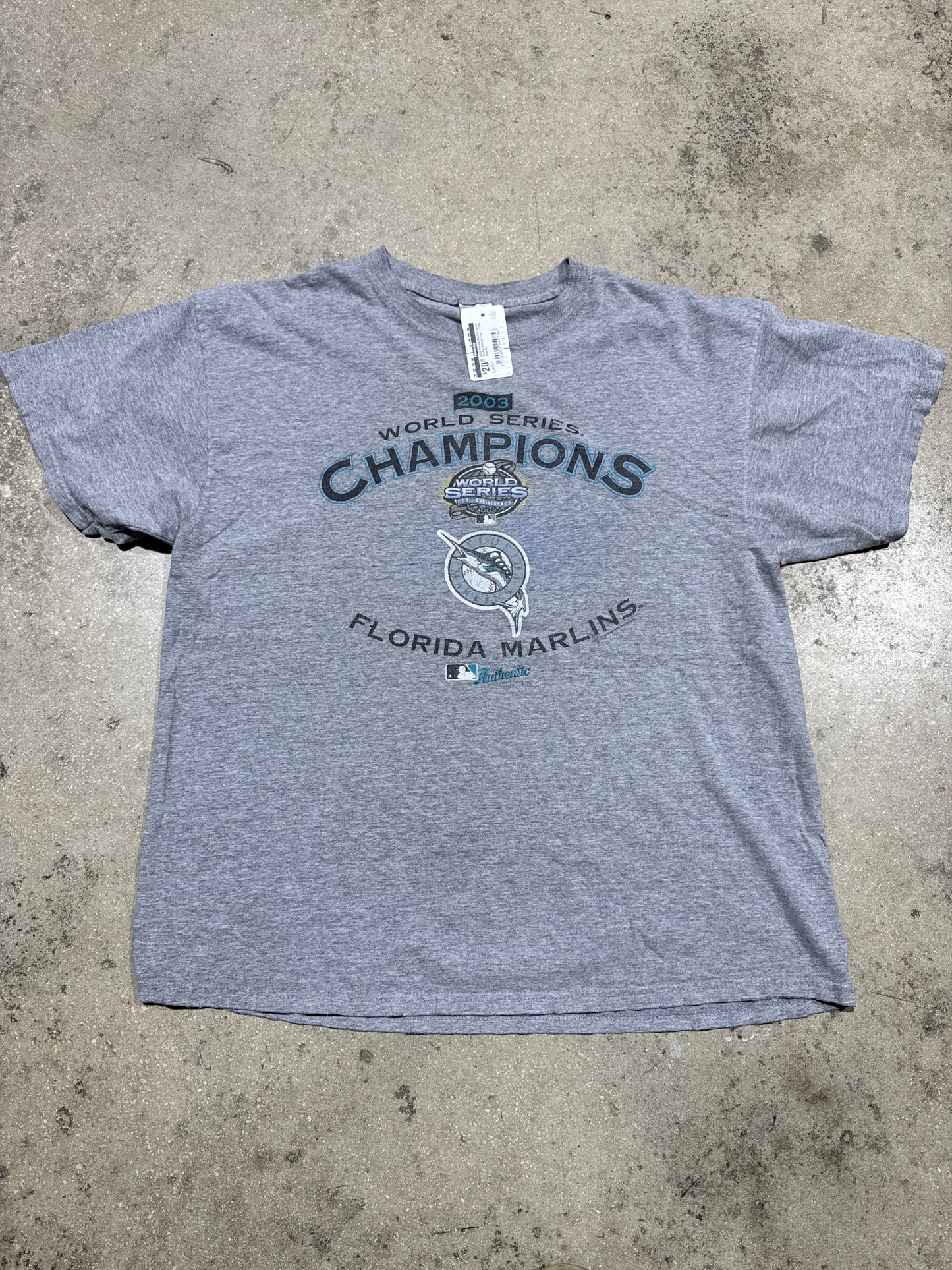 2003 Florida Marlins World Series Champs Tee - Grey Size XL