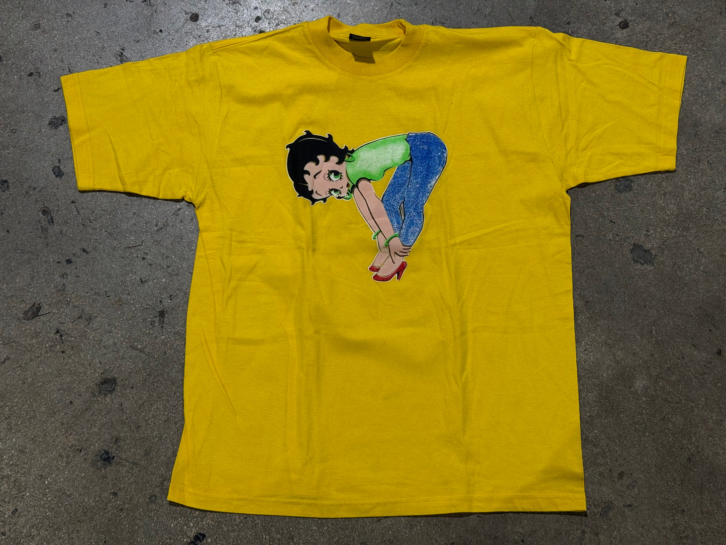 Betty Boop Bent Over Tee - Yellow