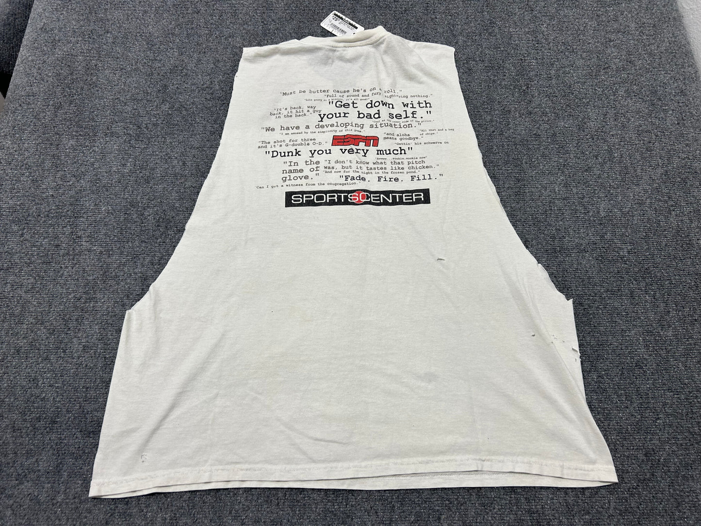 ESPN Sportscenter Quote Cutoff Tee - White Size XXL