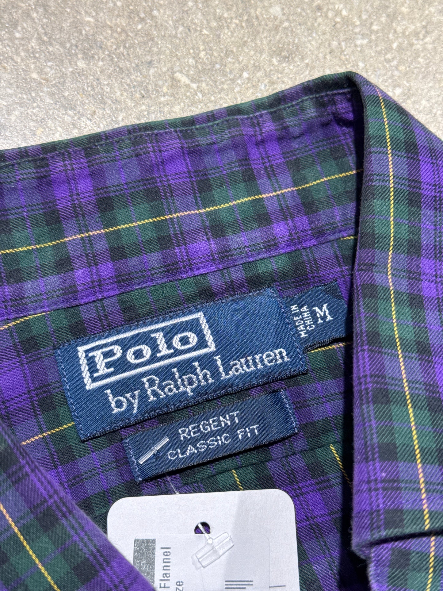 Polo Ralph Lauren Flannel - Purple/Green Size Medium