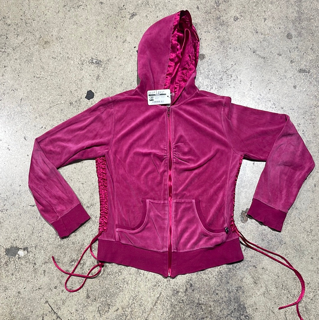 Women's Self Esteem Zip Up Hoodie - Pink Size Medium