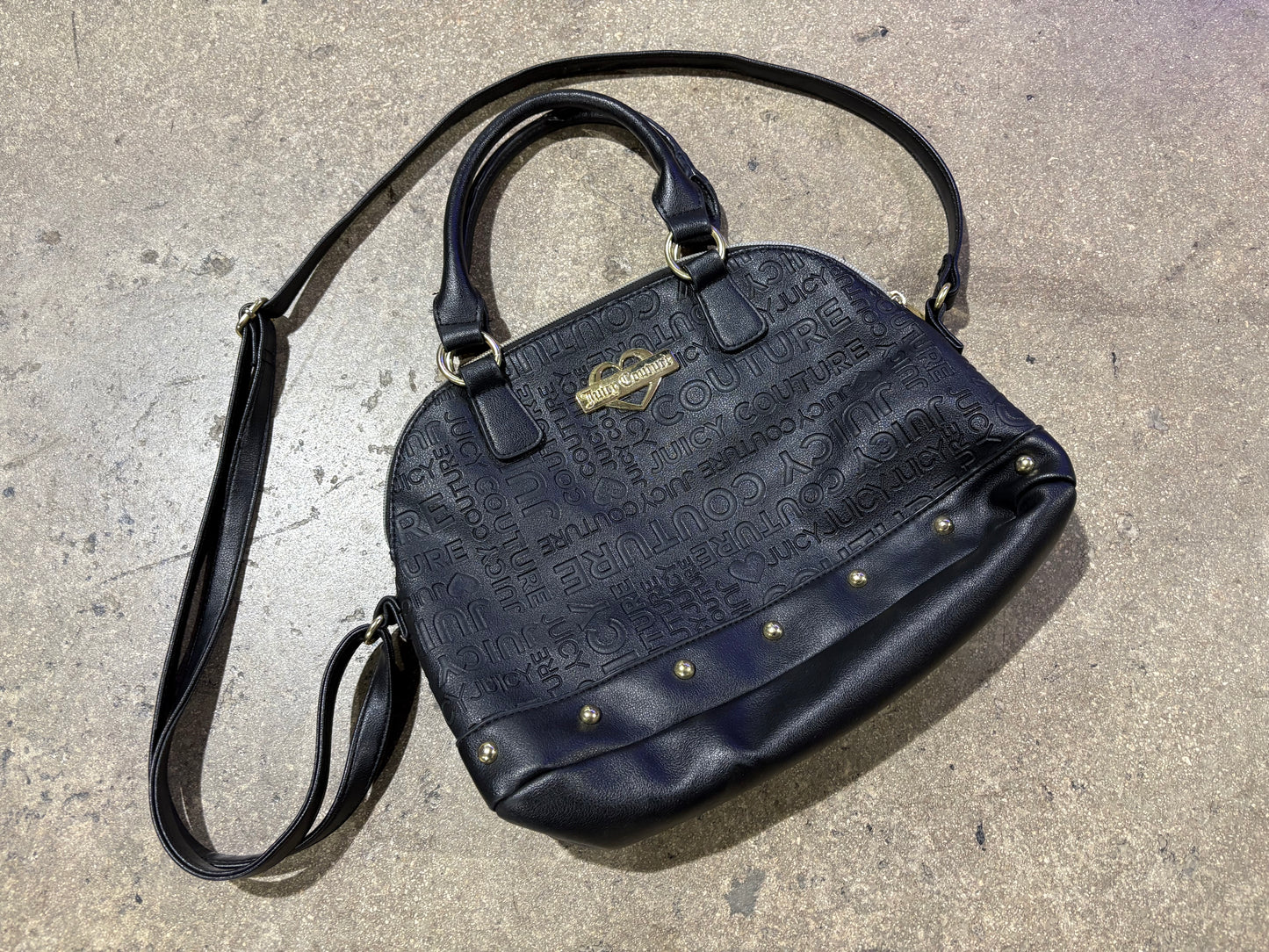 Juicy Couture Leather Monogram Bag - Black