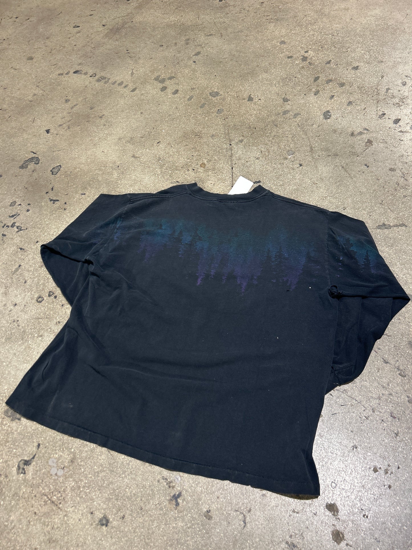 90s Lone Wolf In The Night Tee - Black Size XXL