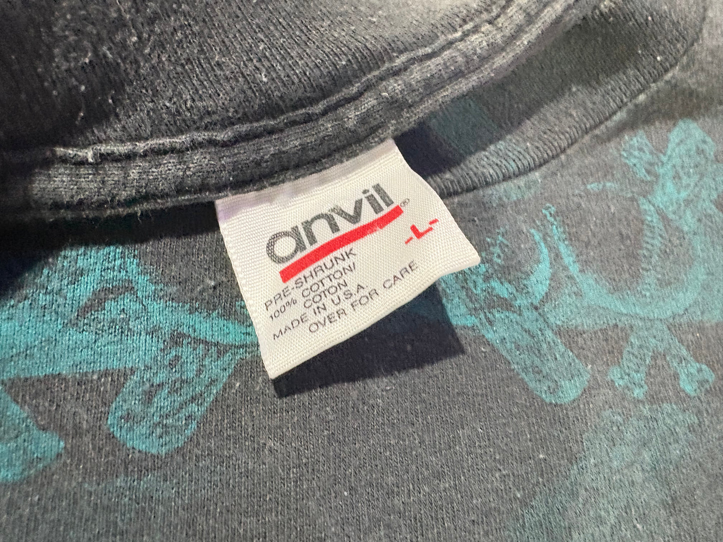 1993 Florida Marlins AOP Tee - Black / Teal Size Large