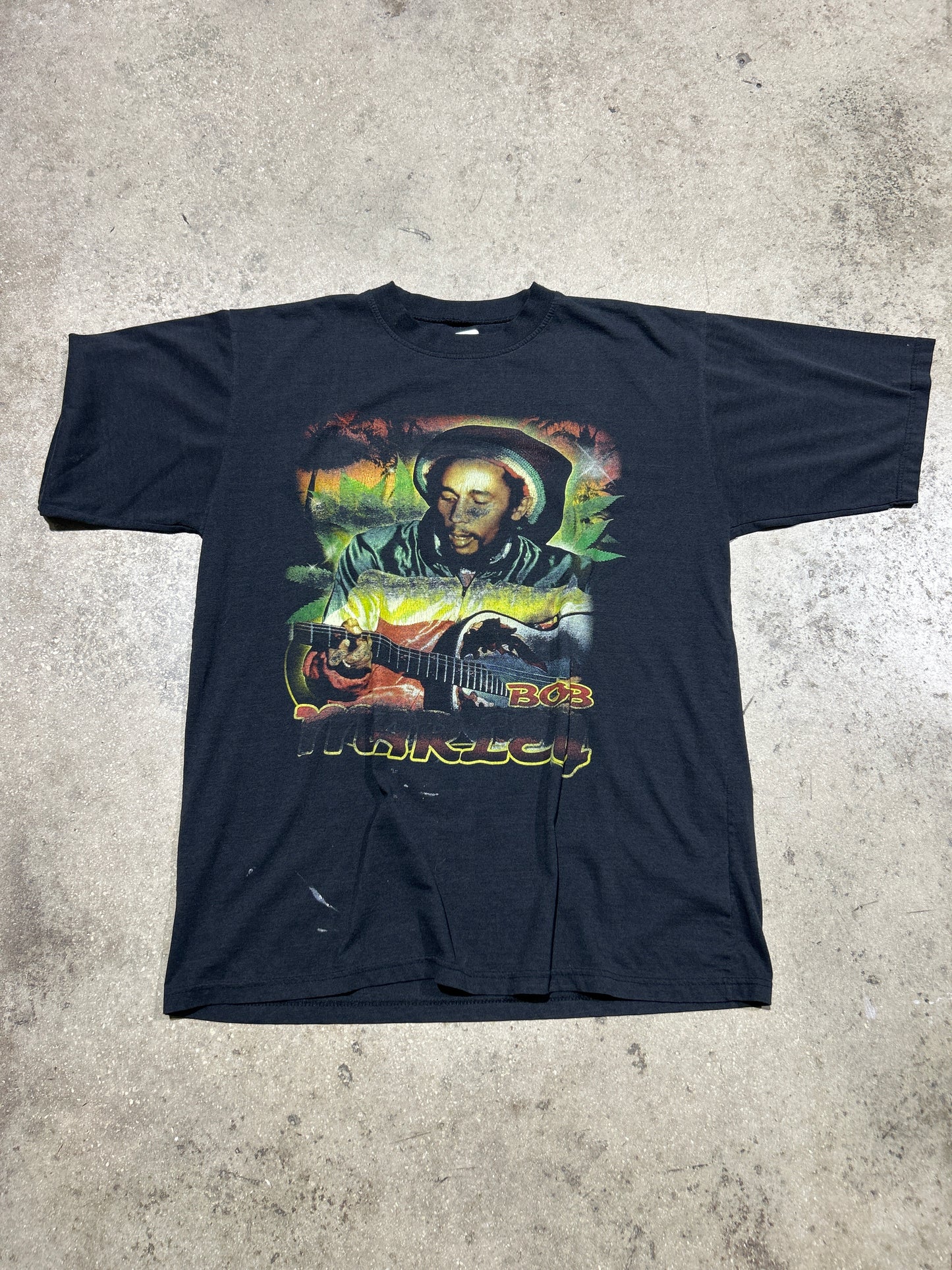 Bob Marley Guitar Tee - Black Size XXL