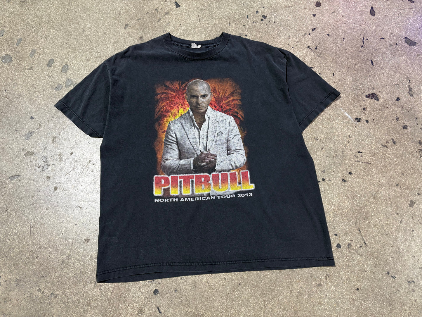 2013 Pitbull Tour Tee - Faded Black Size XXL