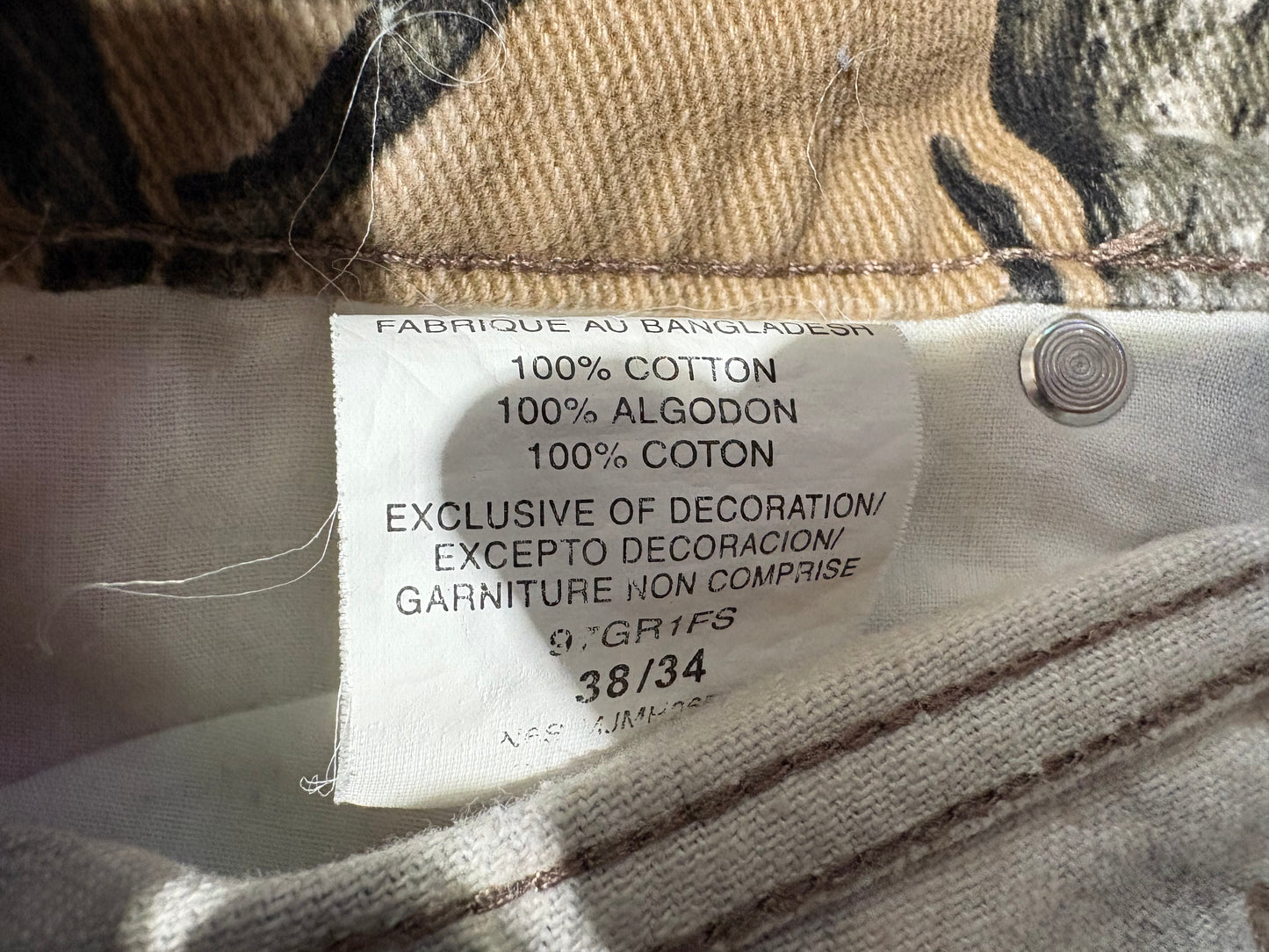 Wrangler Real Woodland Camo Pants - Khaki Size 38 x 34