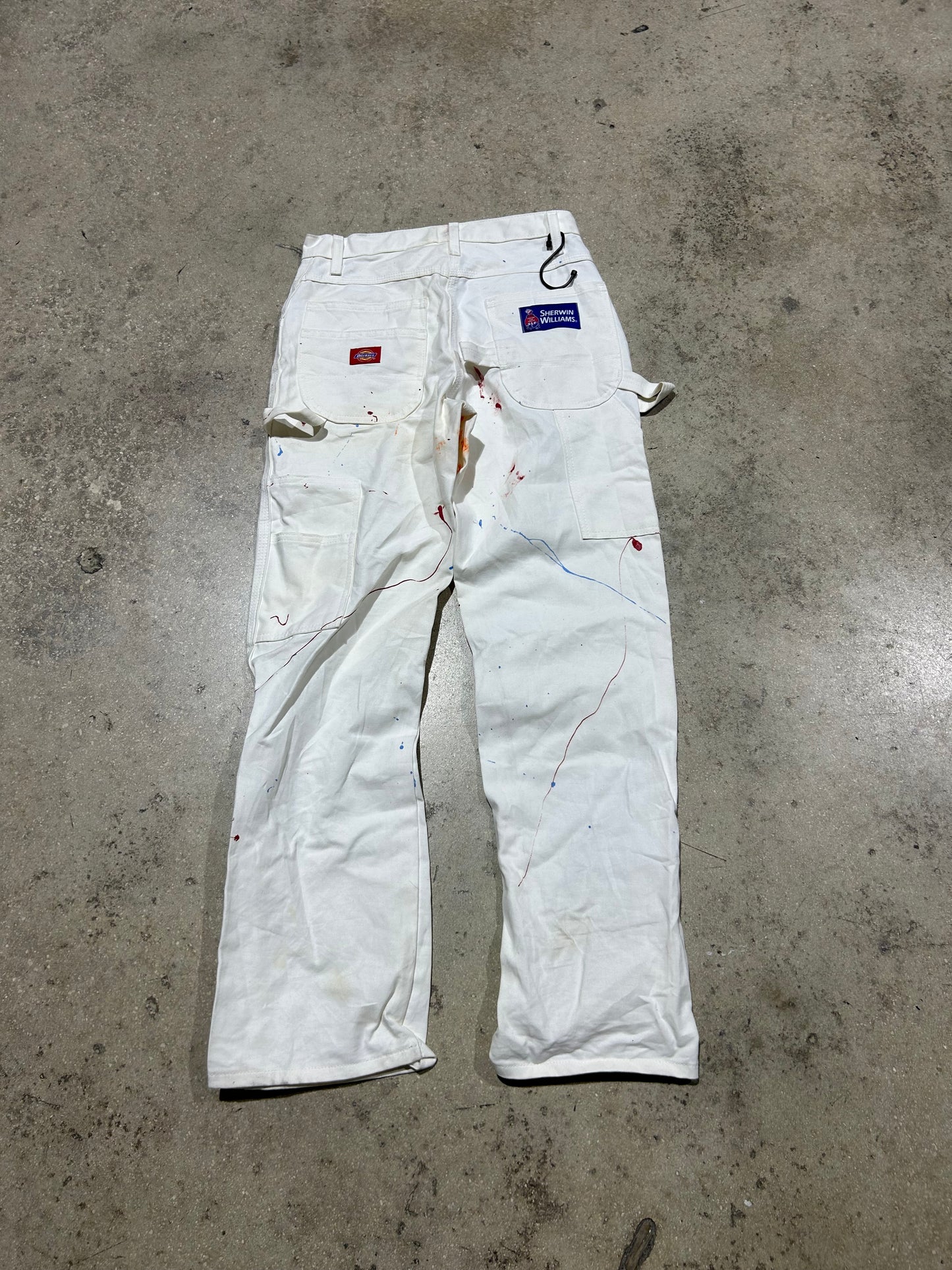 Dickies Sherwin Williams Painted Carpenter Pants - White Size 28x30
