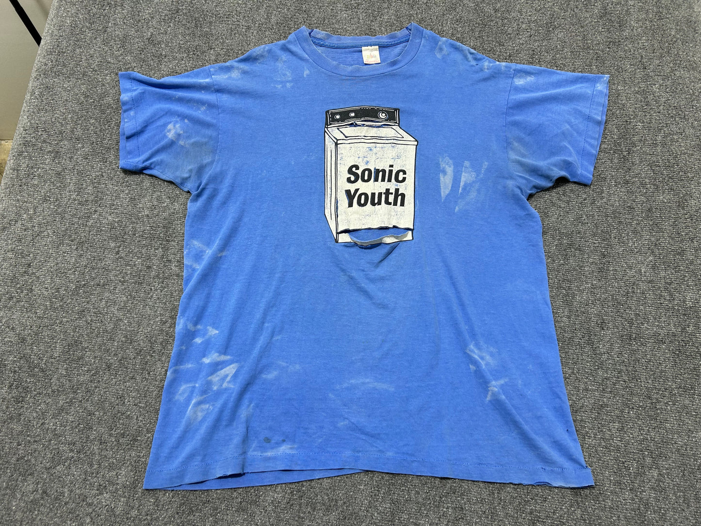 Distressed / Thrashed Sonic Youth Tee - Blue Size XL