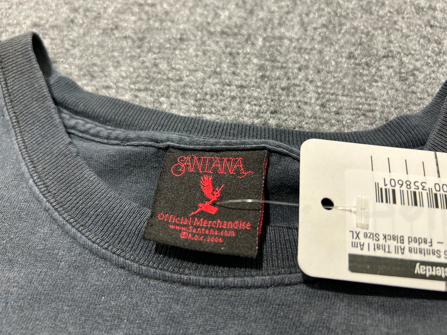 2006 Santana All That I Am Tee - Faded Black Size XL
