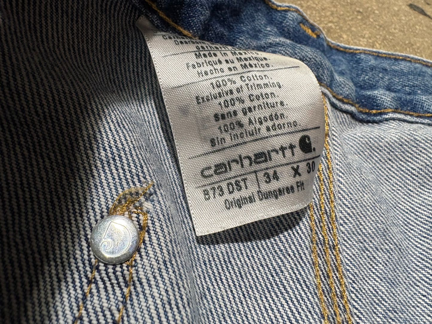 Carhartt Double Knee Denim Jeans - Blue Size 34 x 30