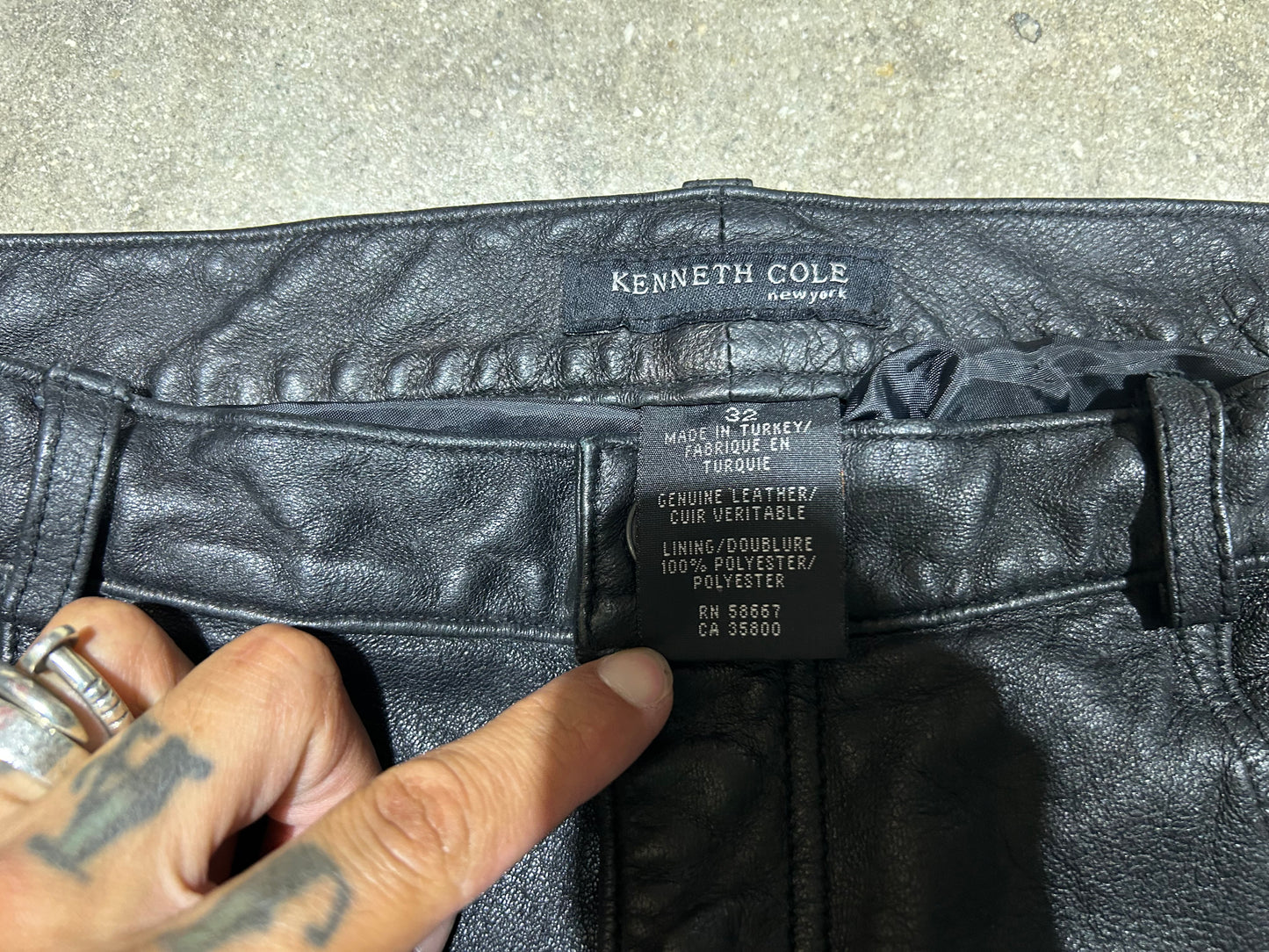 Kenneth Cole Leather Pants - Black Size 32