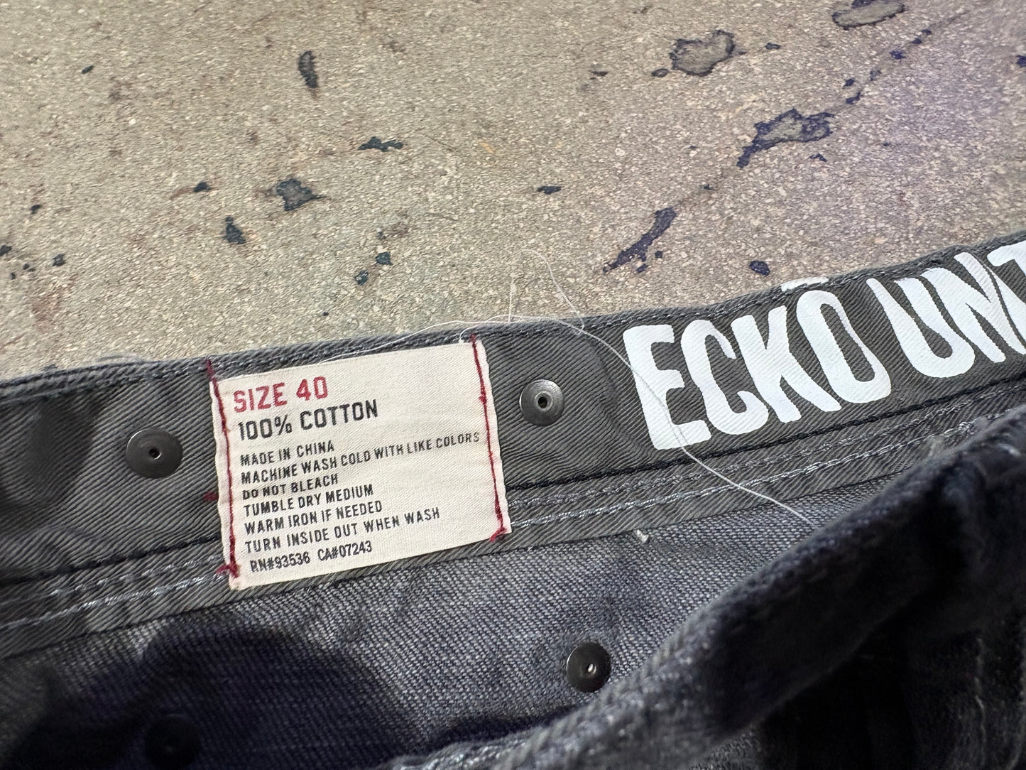 Ecko Unlimited Embroidered Pocket Denim Jeans- Grey Size 40