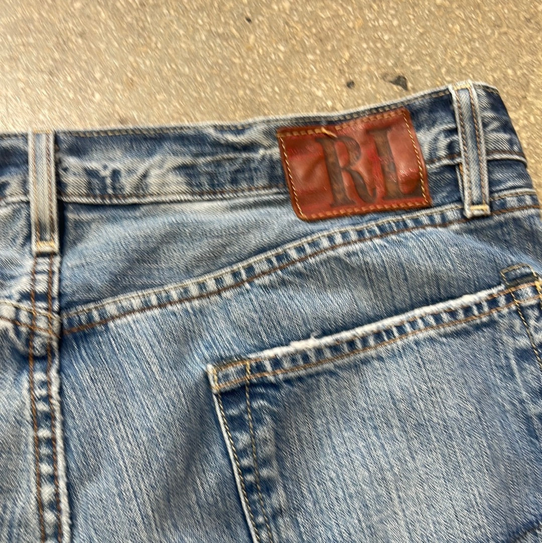 Polo Ralph Lauren Polo Jeans Company Distressed Denim Jeans - Light Wash Size 34x32