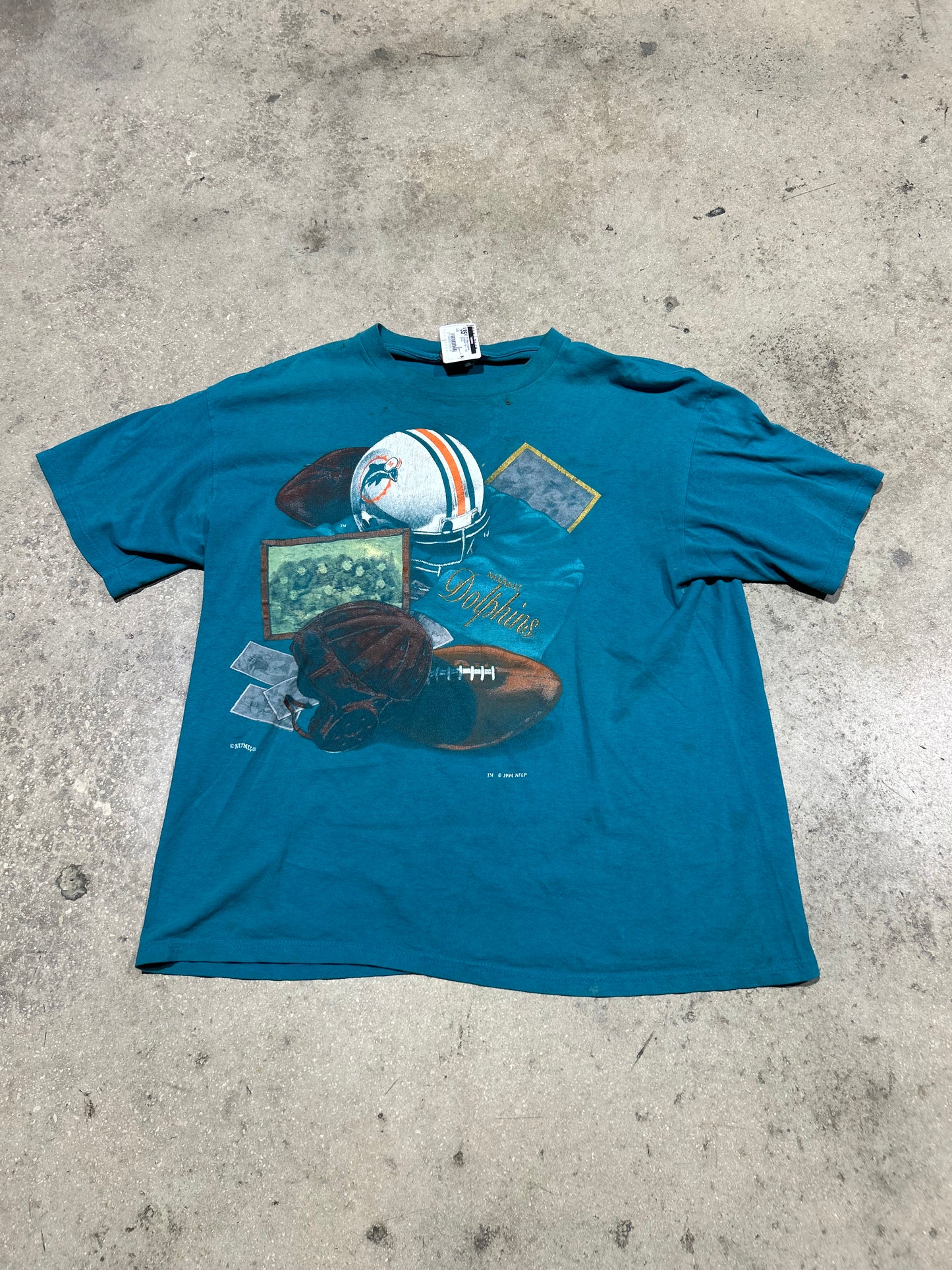 1994 Miami Dolphins Equipment Tee - Teal Size XL