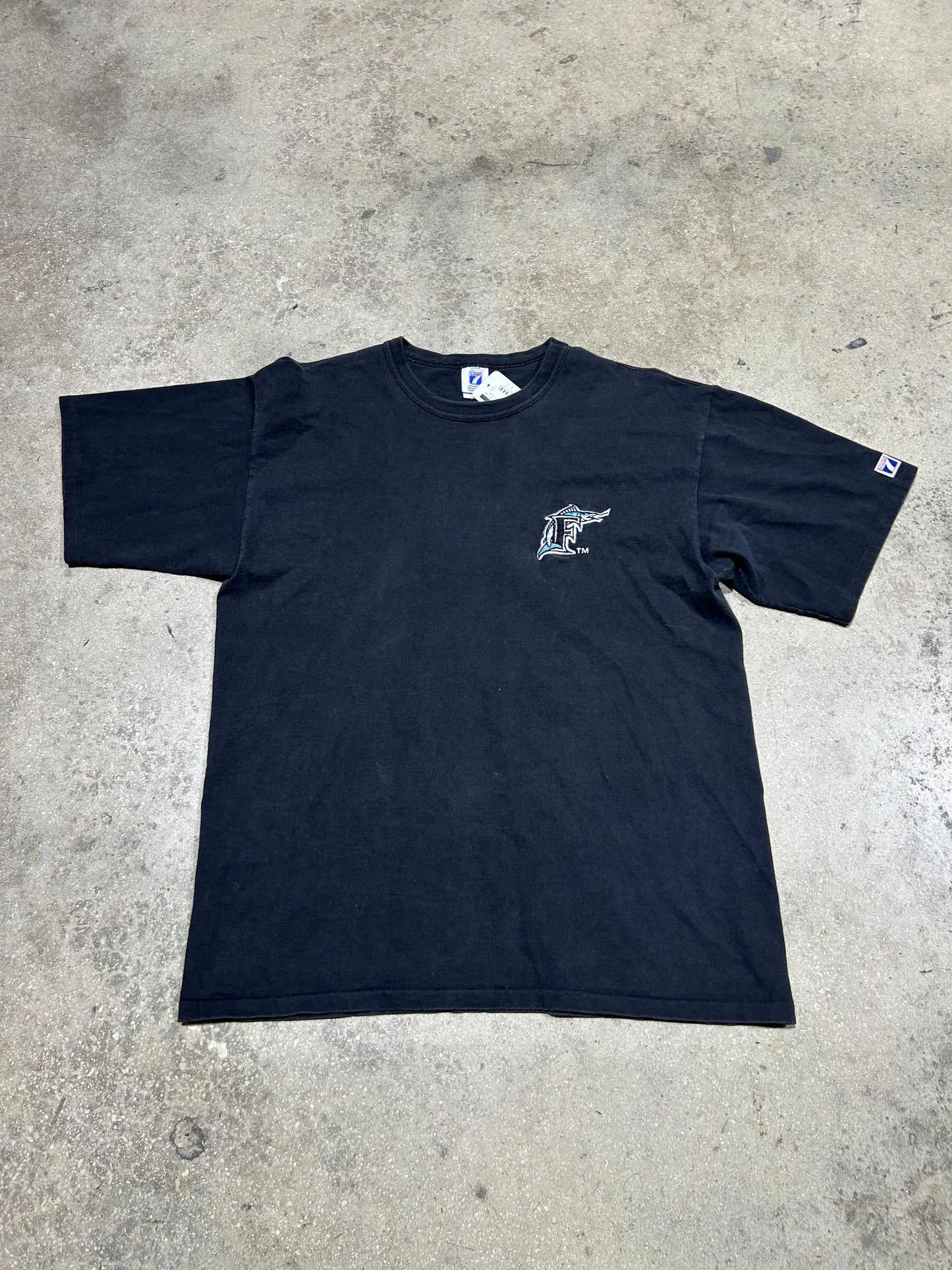 Florida Marlins Small Logo Tee - Black Size Large