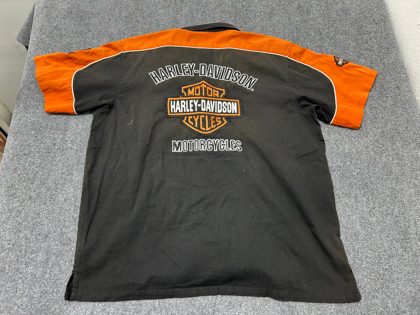 Harley Davidson Mechanic Shirt - Black/Orange Size XXL