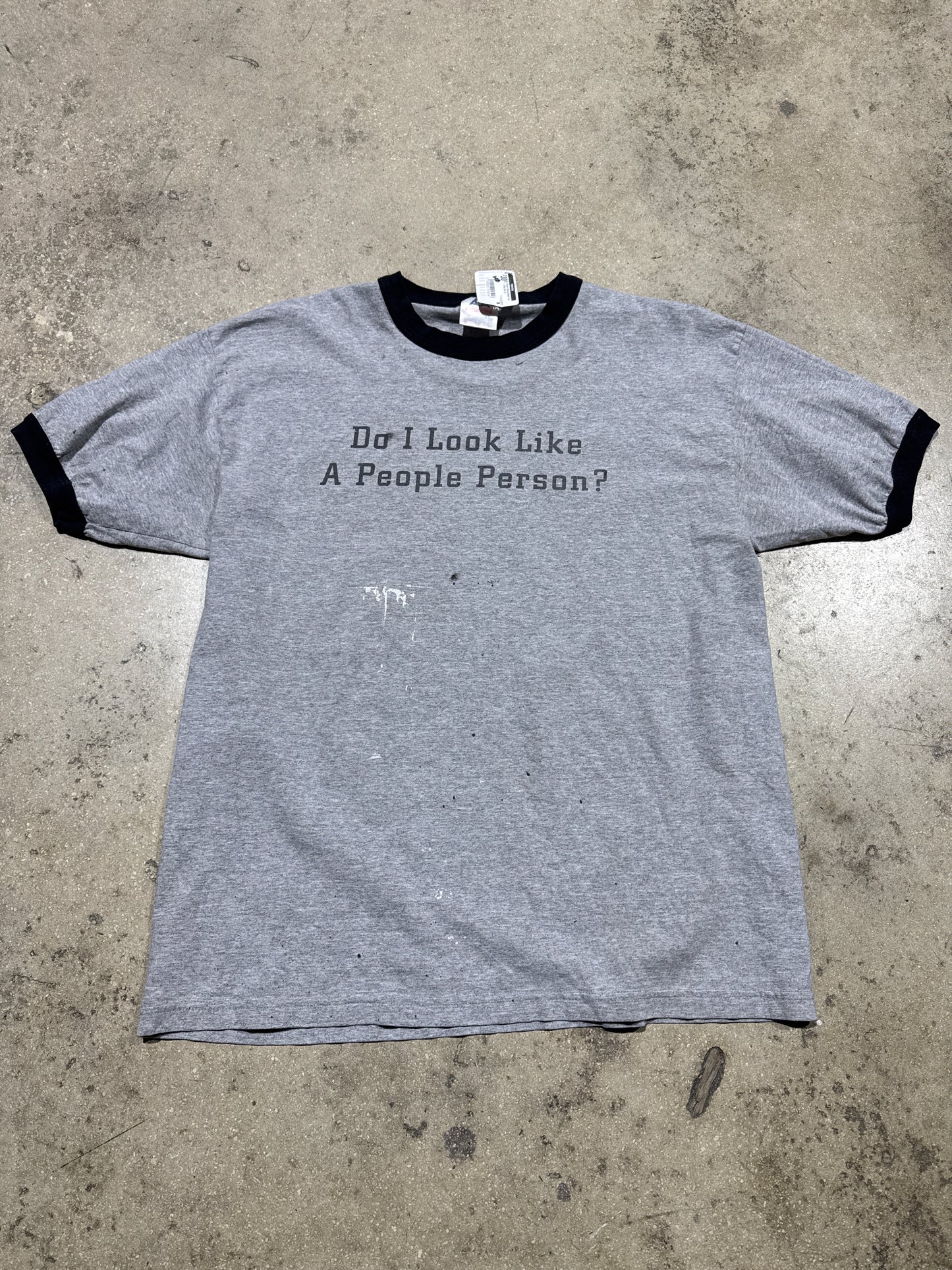 People Person Ringer Tee - Grey Size XL