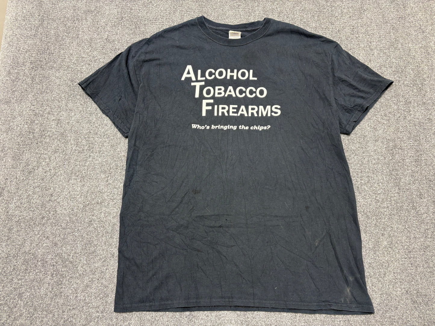 Alcohol Tobacco Firearms Tee - Black Size XL