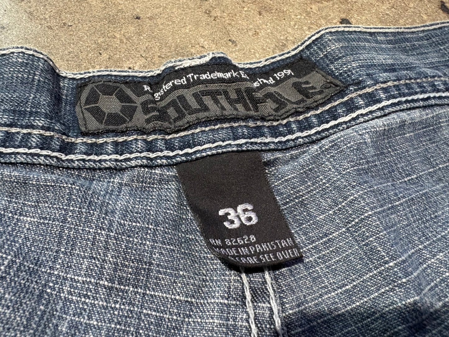 South Pole Baggy Wide Leg Denim Jeans - Blue Size 36