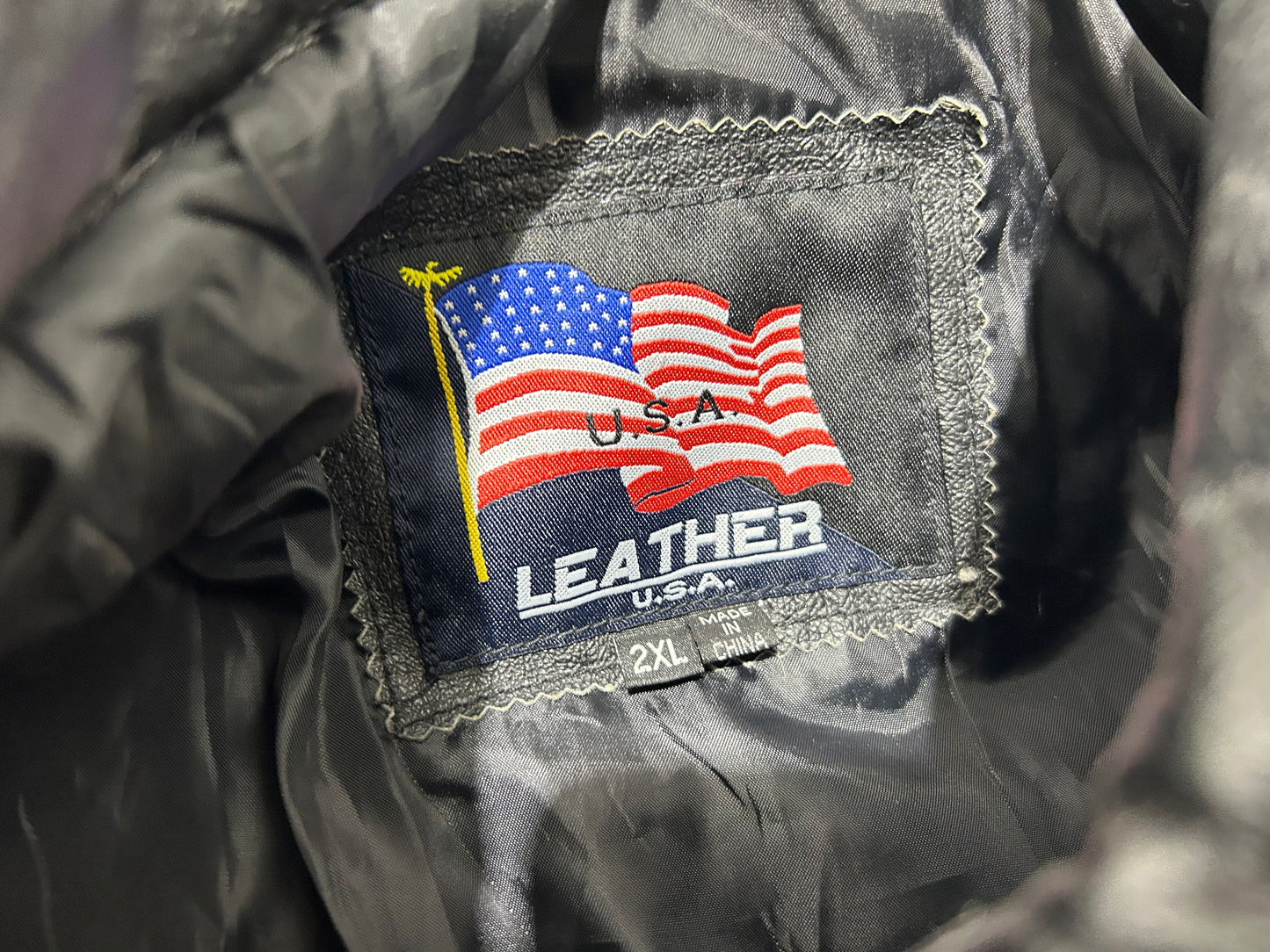 Leather USA Jacket - Black Size XXL