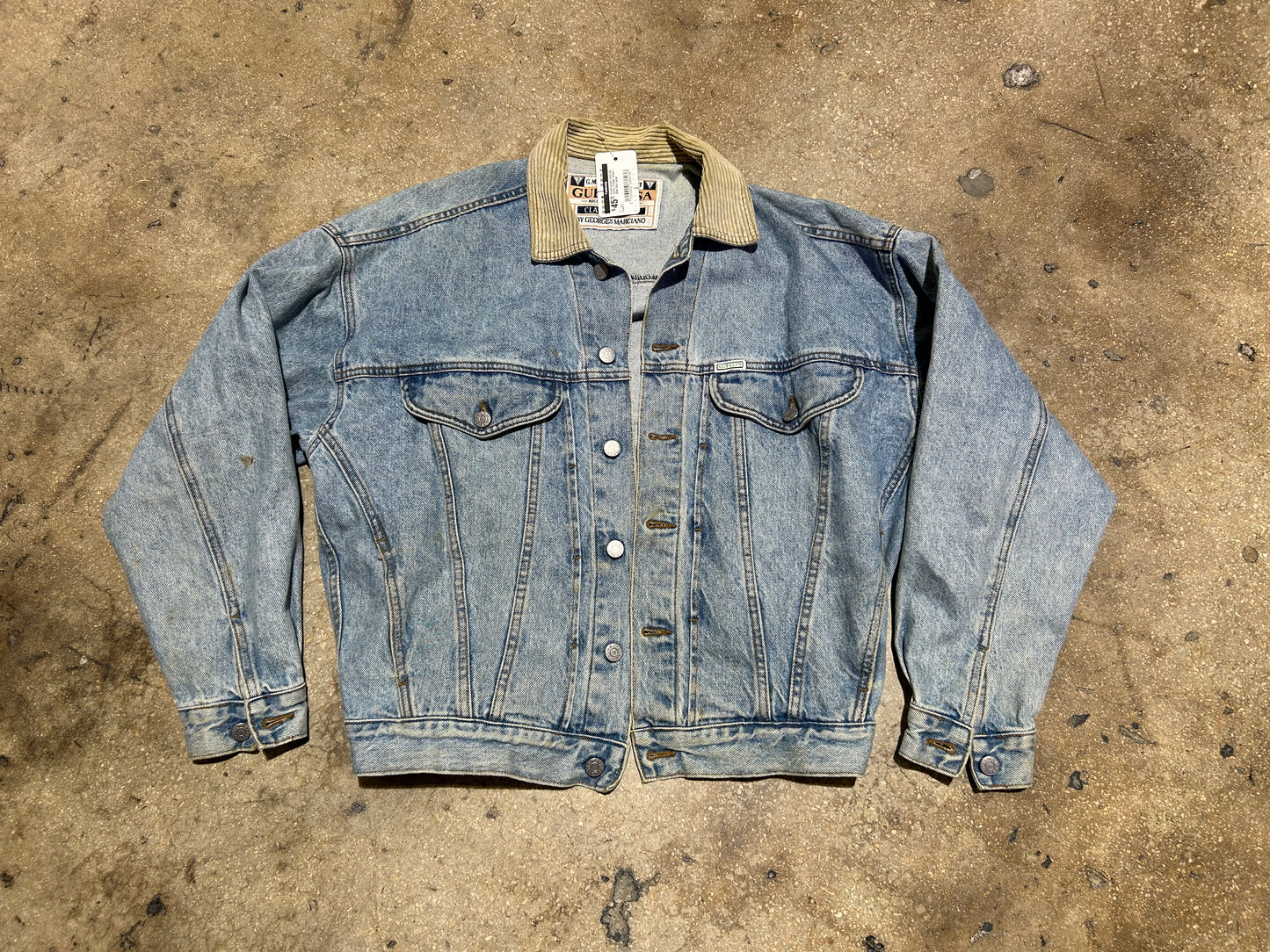 Guess jeans Corduroy Collar Trucker Jacket - Blue Size Large