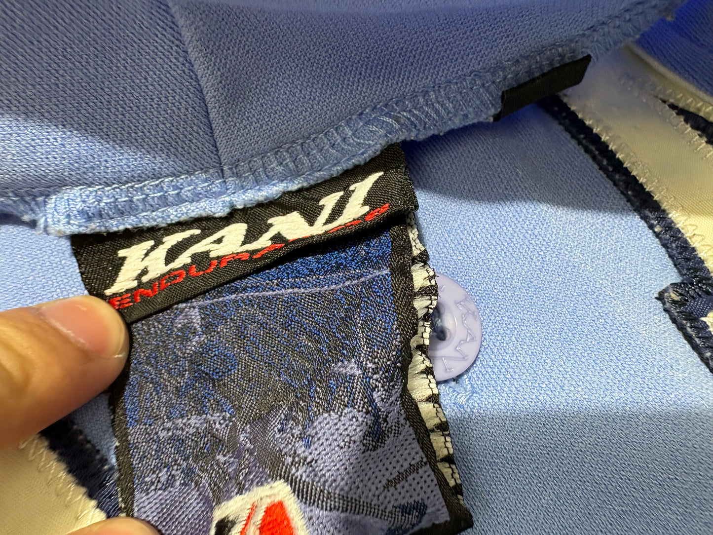 Karl Kani Baseball Jersey - Baby Blue / White Size XL