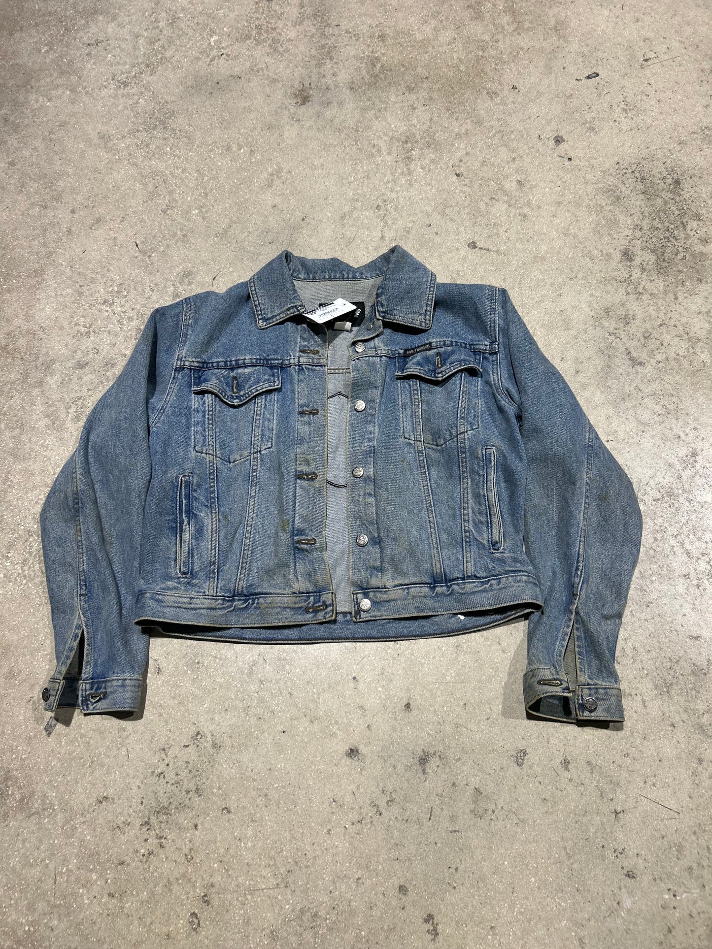 Harley Davidson Embroidered Denim Jacket - Blue M