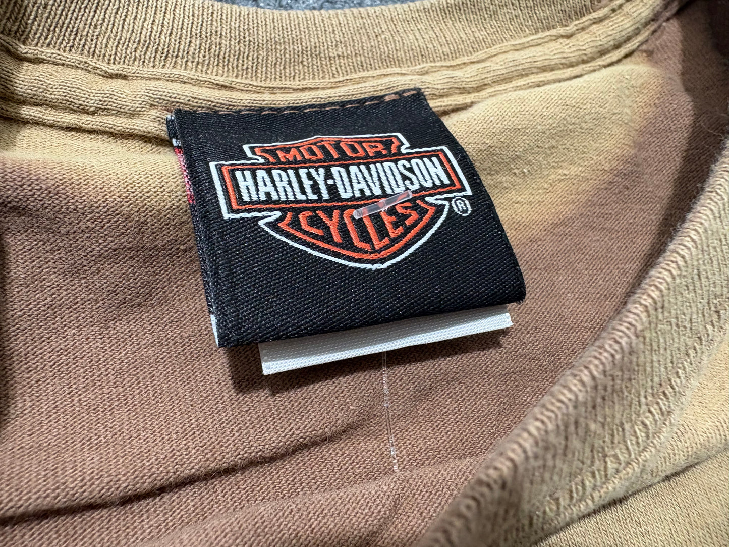 Faded 2010 Harley Davidson American Legend Tee - Light Brown Size Medium