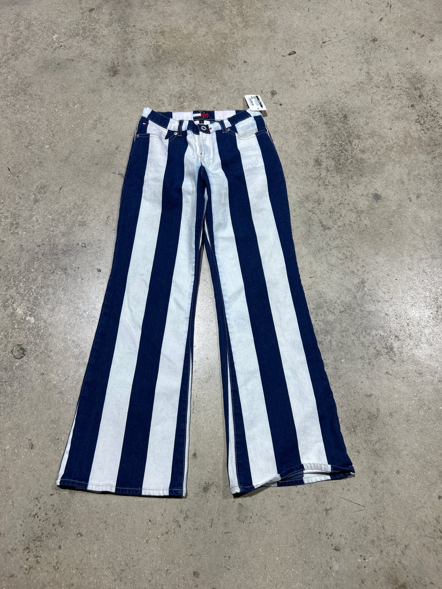 Womens 90s Tommy Hilfiger Flared Striped Pants - Blue Size 14