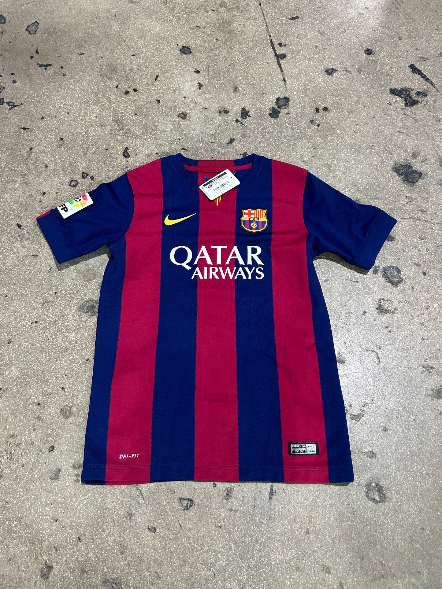 Kids Barcelona Soccer Jersey - Navy/Burgundy Size Large