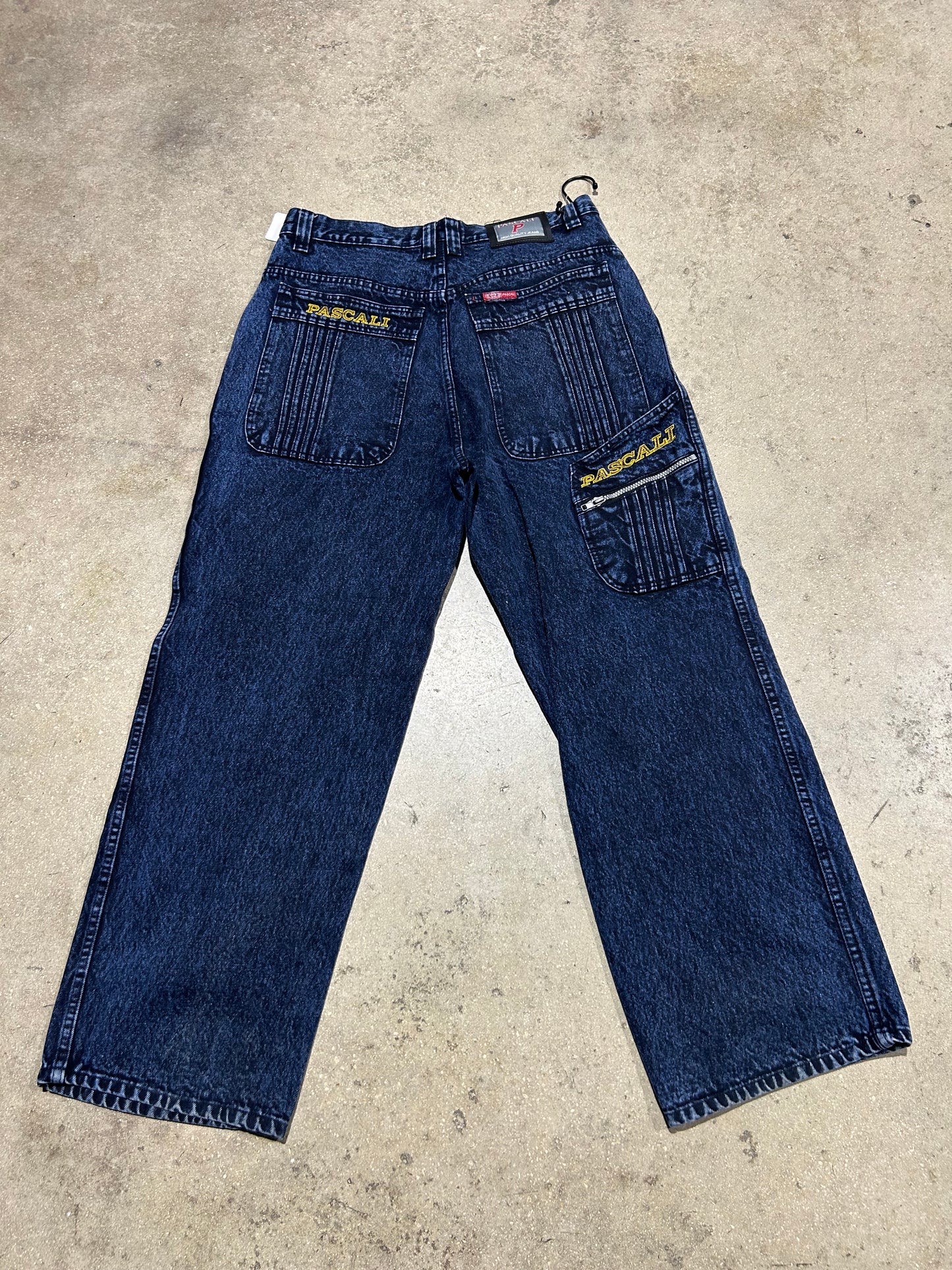 Pascali 3 Pocket Denim - Dark Blue Acid Wash Size 36
