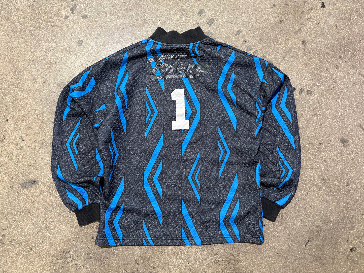 90s Umbro Goalie Soccer Jersey - Black/Blue Size Large