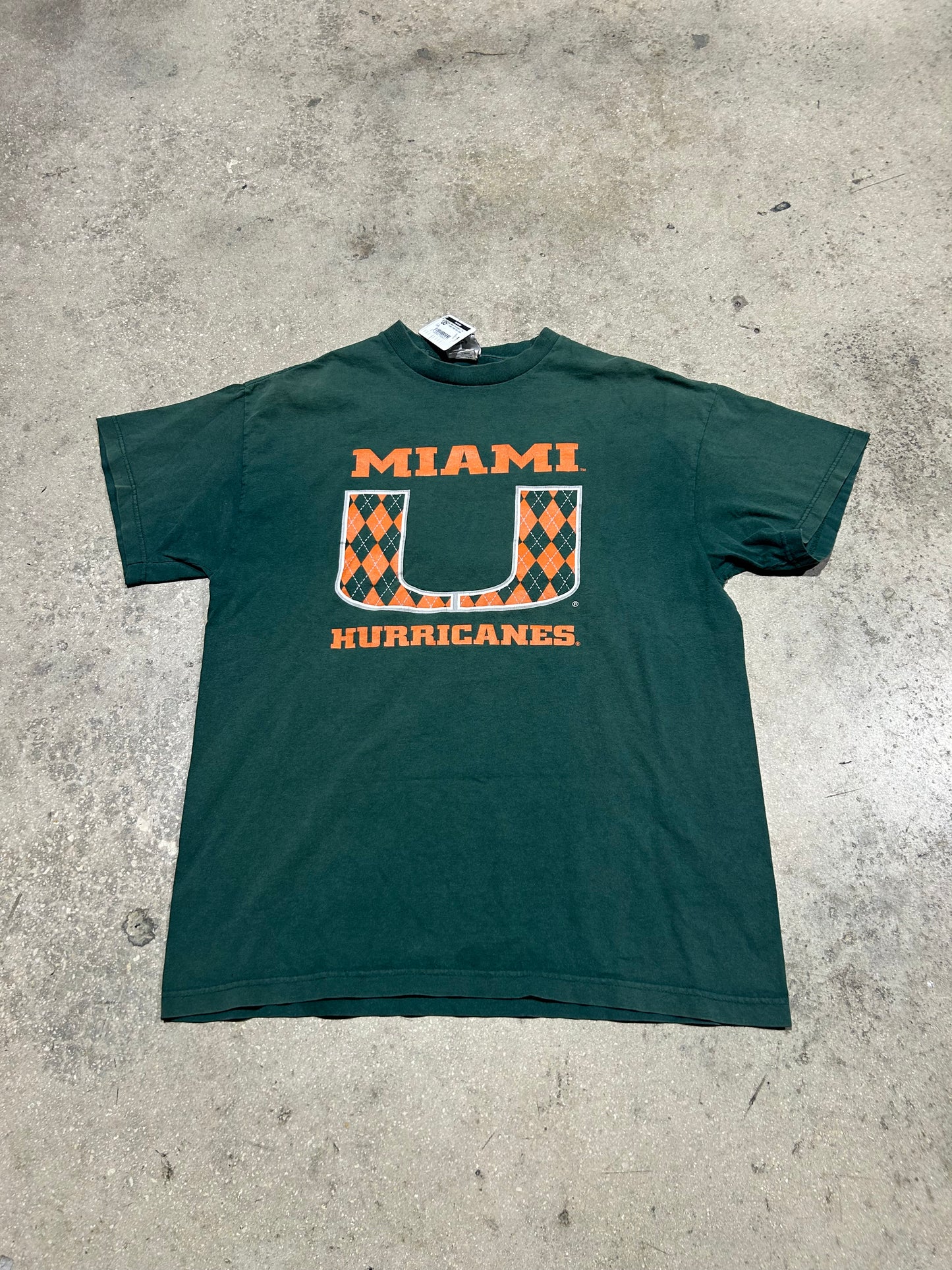 Miami Hurricanes U Tee - Forest Green Size Large