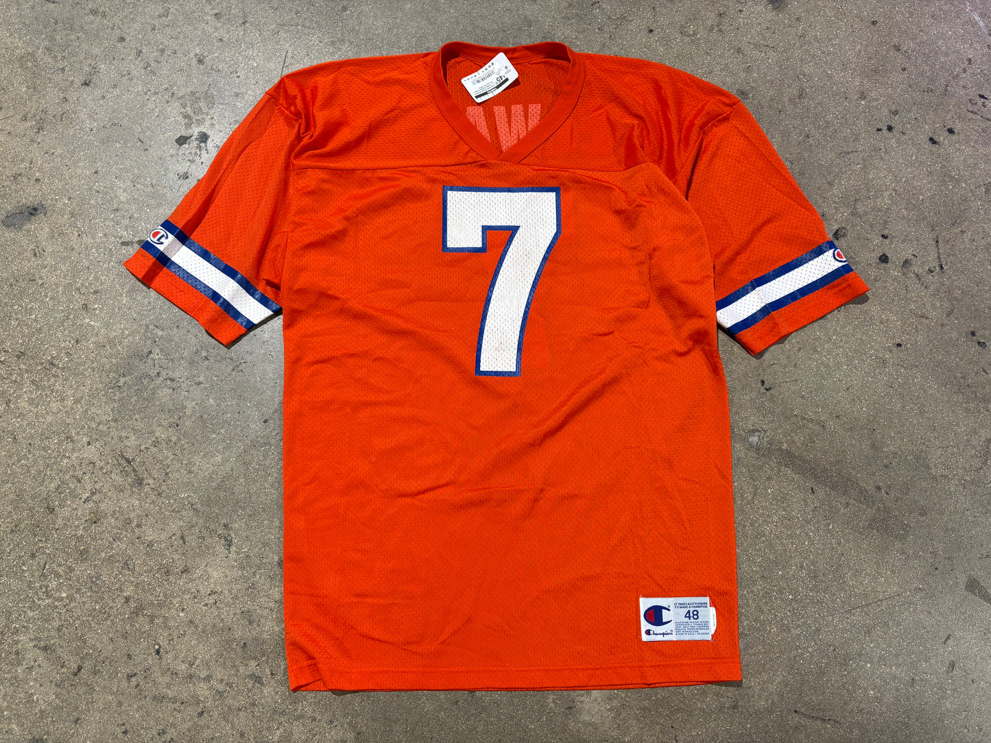 Champion Denver Broncos #7 Elway Football Jersey - Orange Size 48/XL