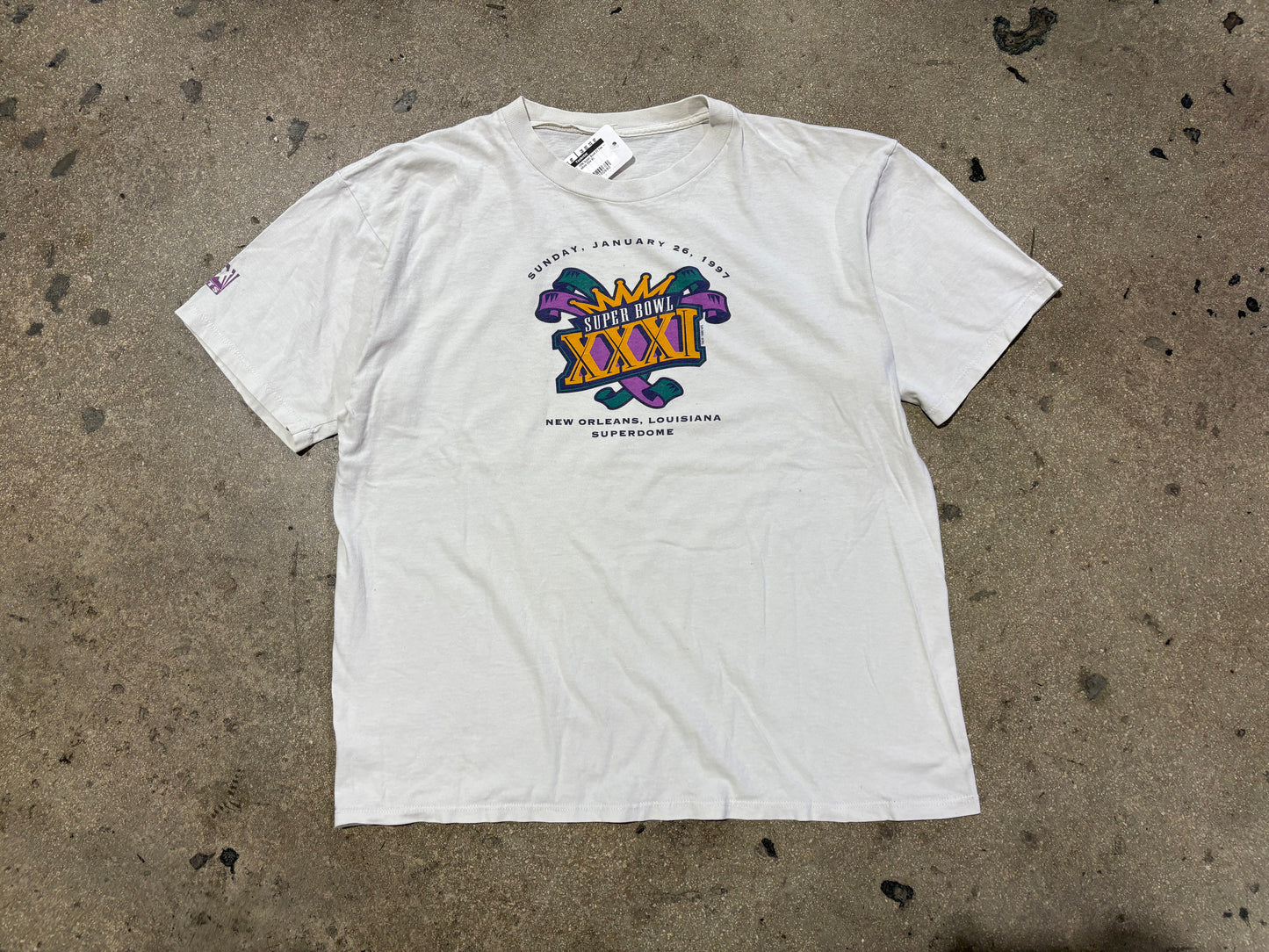 1996 Super Bowl 31 Tee - White Size XL