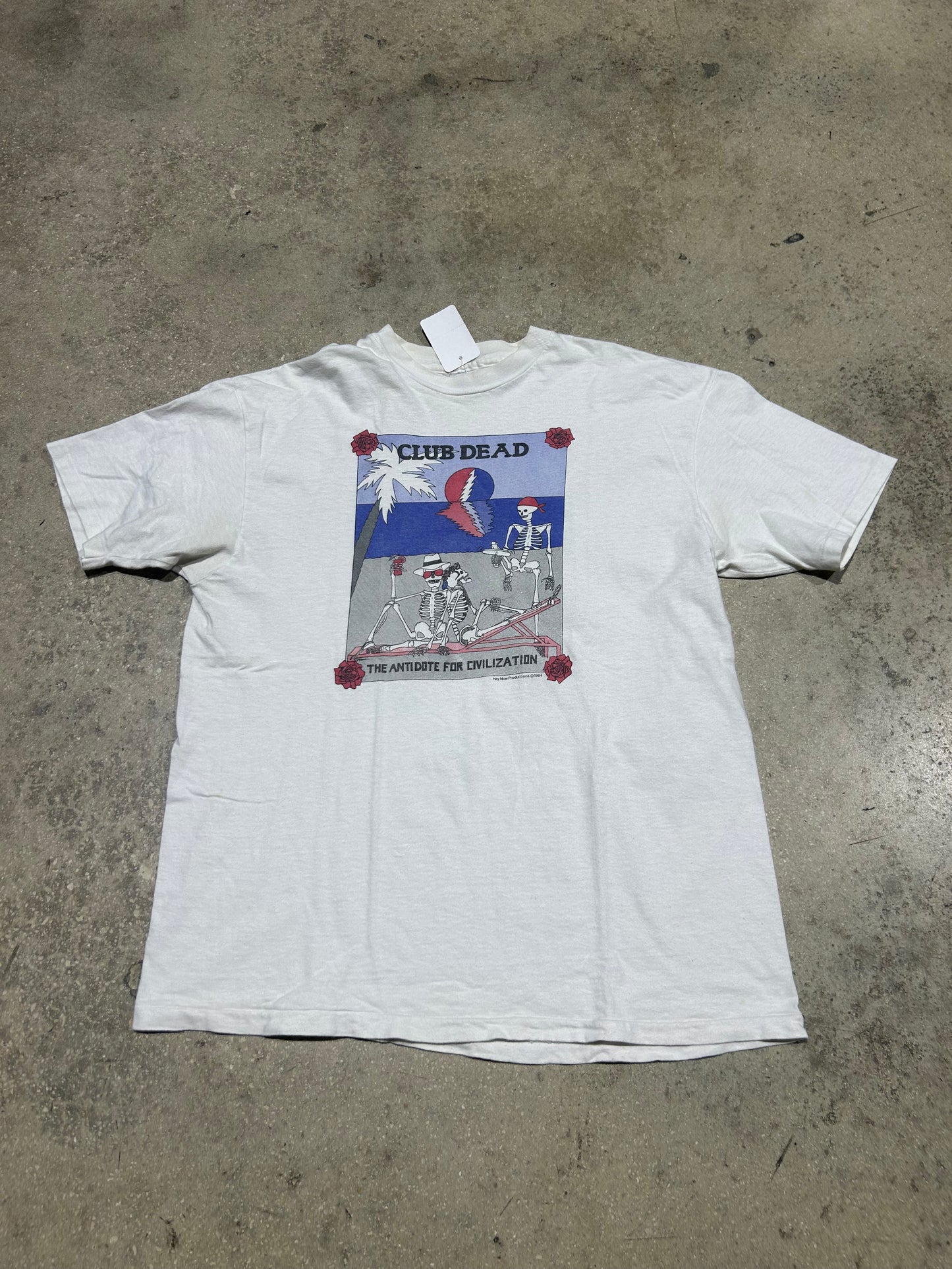 1984 Grateful Dead "Club Dead" Tee - White Size Large