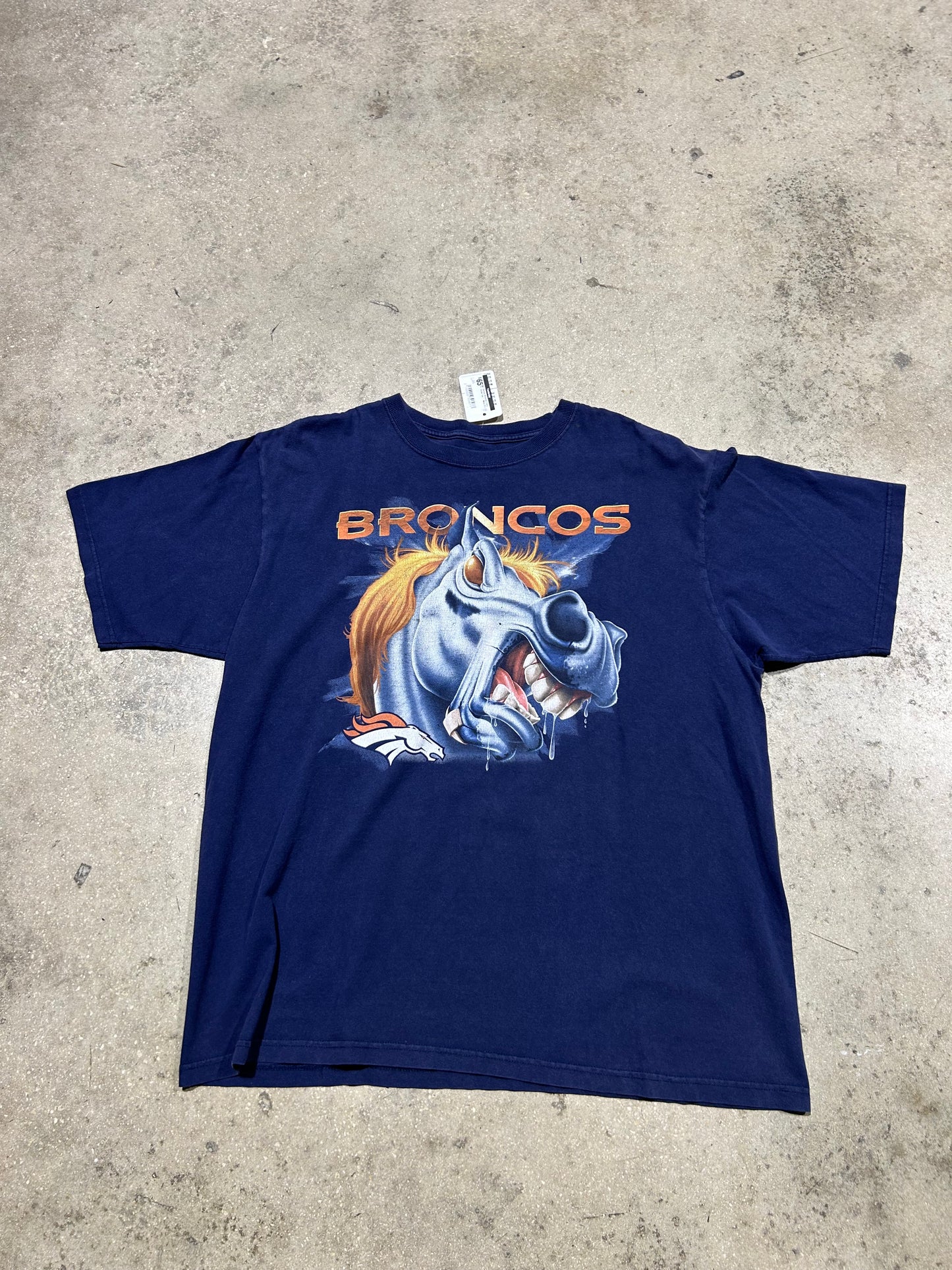 Denver Broncos Crazy Horse Tee - Navy Size XL