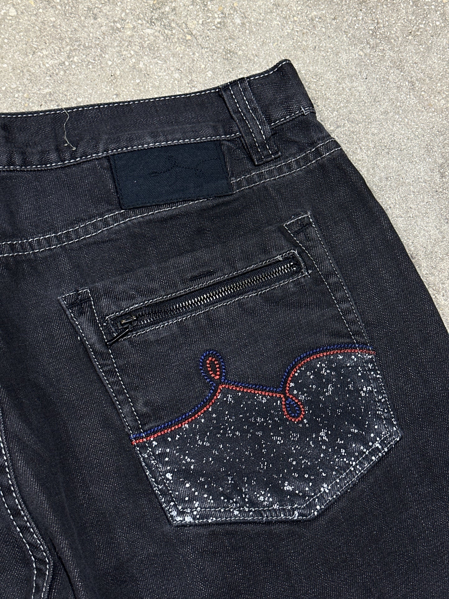 LRG Zipper Pocket Denim Jeans - Black Size 38x32