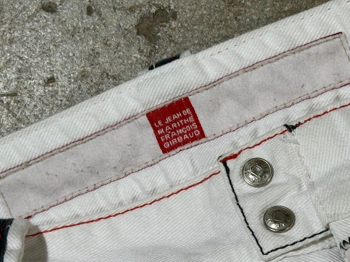 Marithe Francois Girbaud Cargo Denim Jeans - White Size 36x30