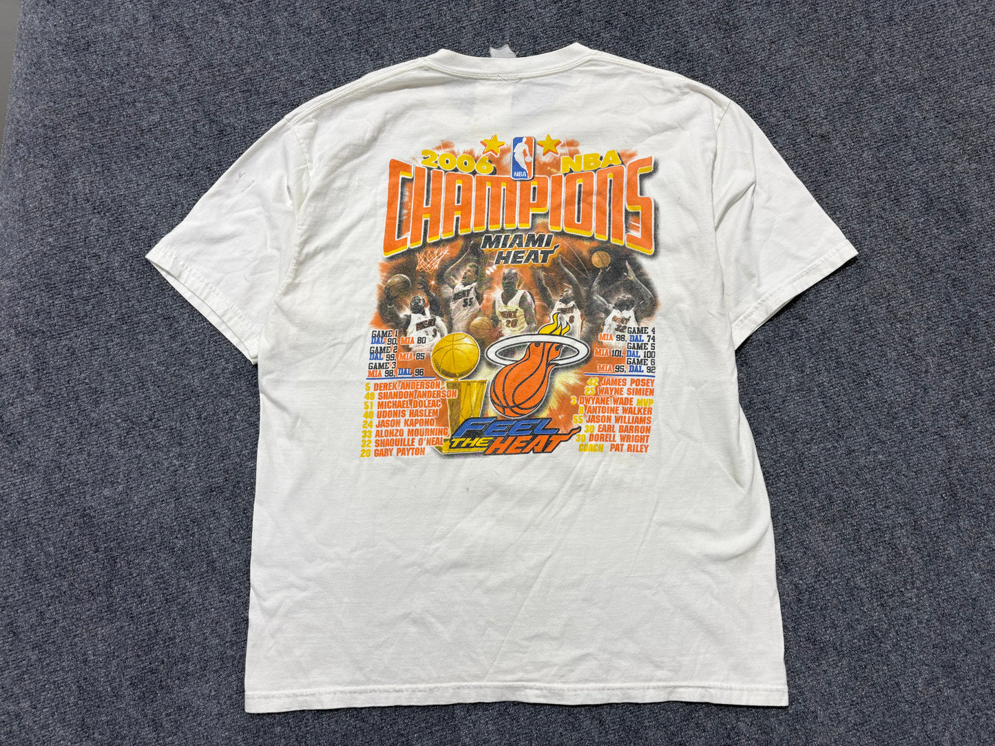 2006 Miami Heat NBA Champions Tee - White Size XL