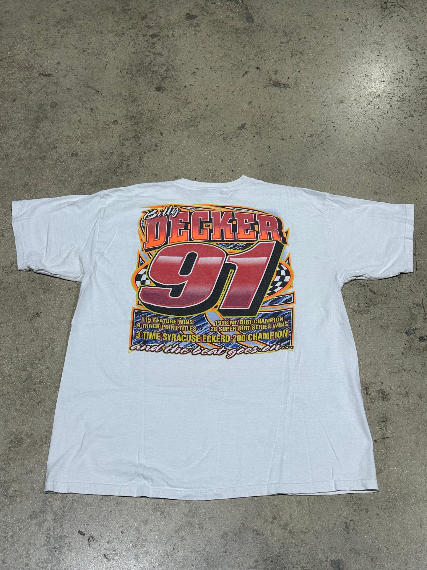 1998 Nascar Billy Decker Tee - White Size XL