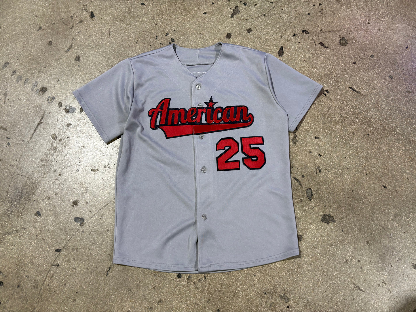 American High Baseball Jersey - Grey Size Large