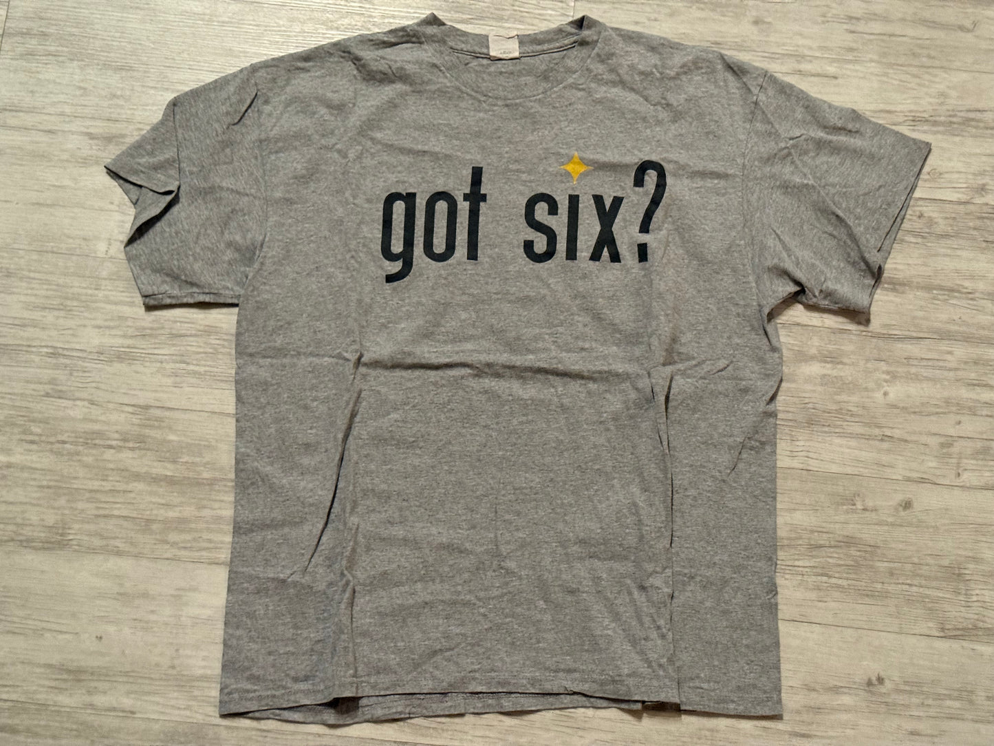 Pittsburgh Stelers Got Six? Tee - Grey Size XL