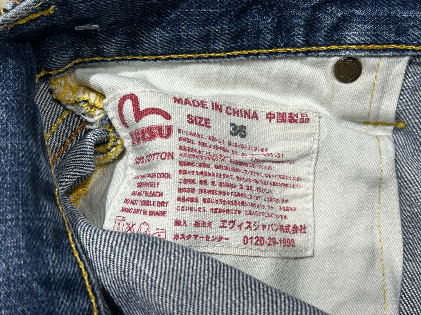 Evisu Gold Embroider Jeans - Blue Size 36