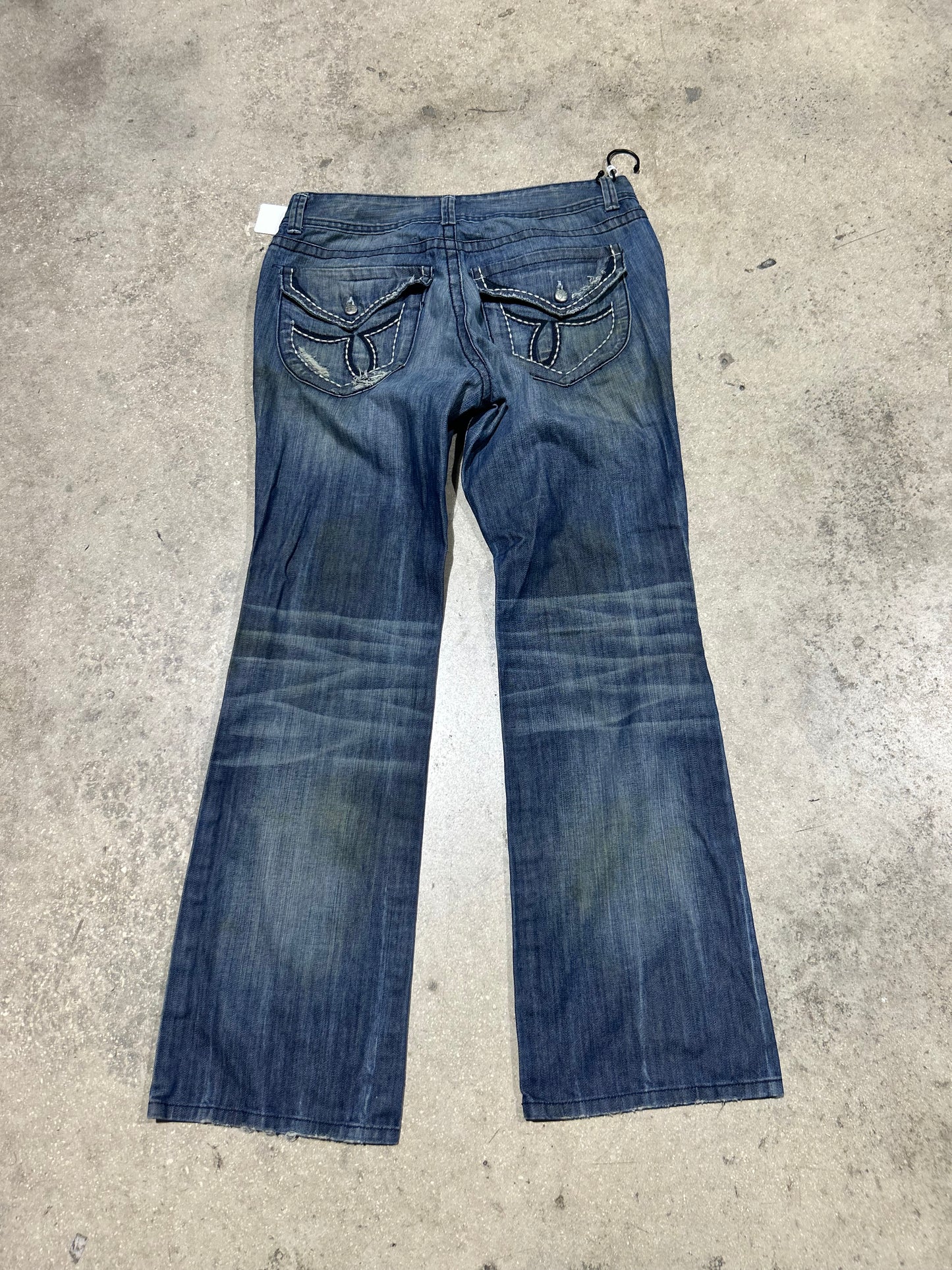 Distressed Divison E Jeans - Dark Blue Size 36